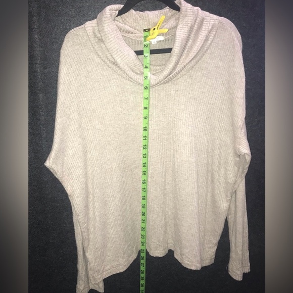 Z Supply Cowl Turtle Neck Sweater Ribbed Long Sleeve Medium Tan Beige - Picture 8 of 9
